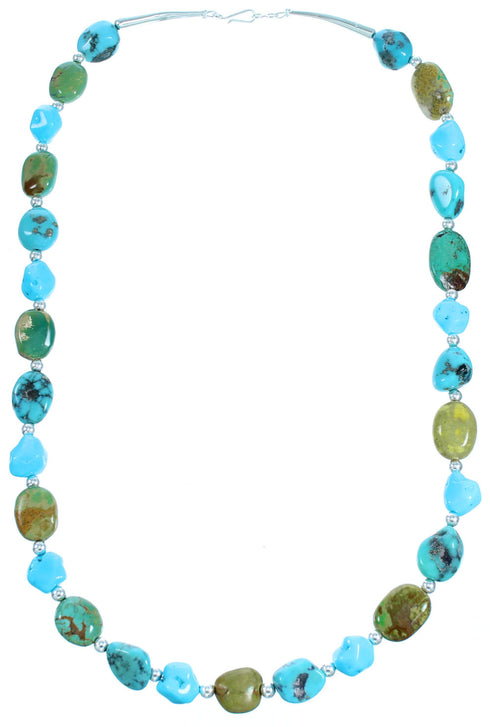 Sterling Silver Turquoise Southwest Bead Necklace RX114215